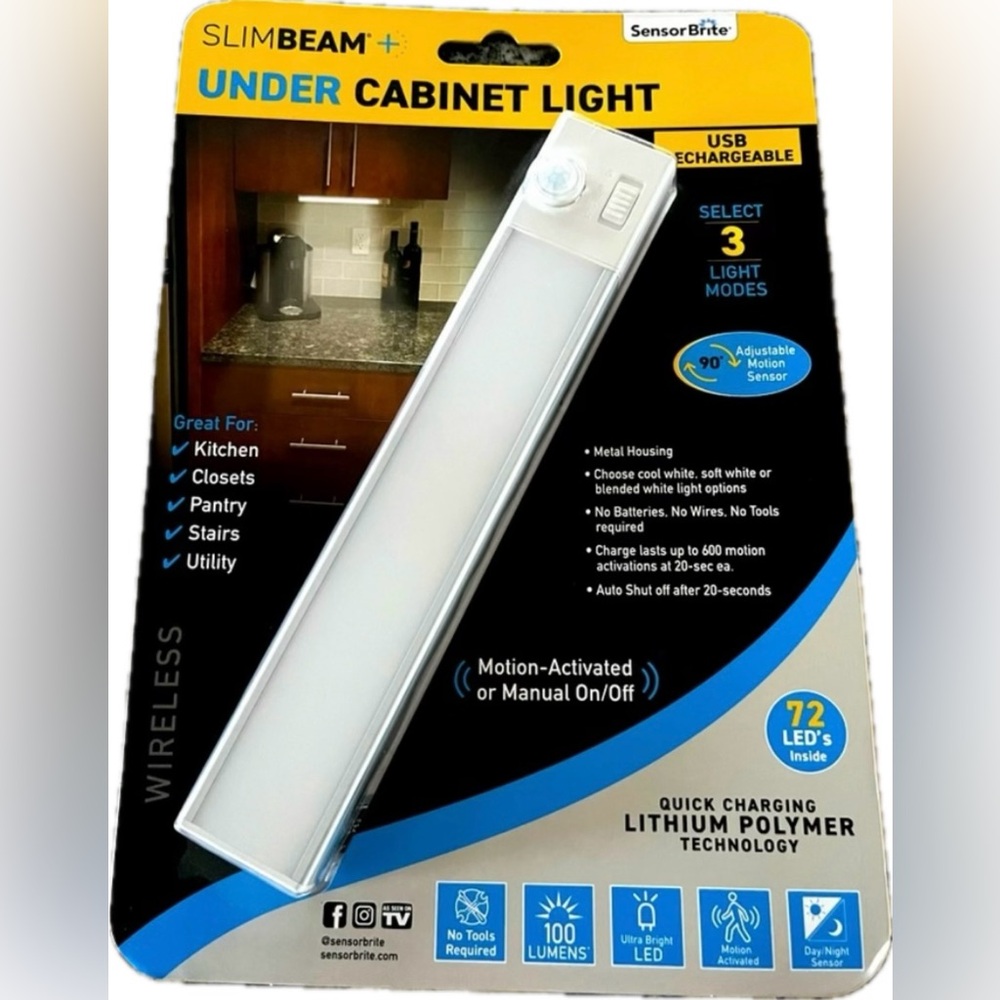 Under cabinet Light. Motion activated or manual on/off. New with tags.